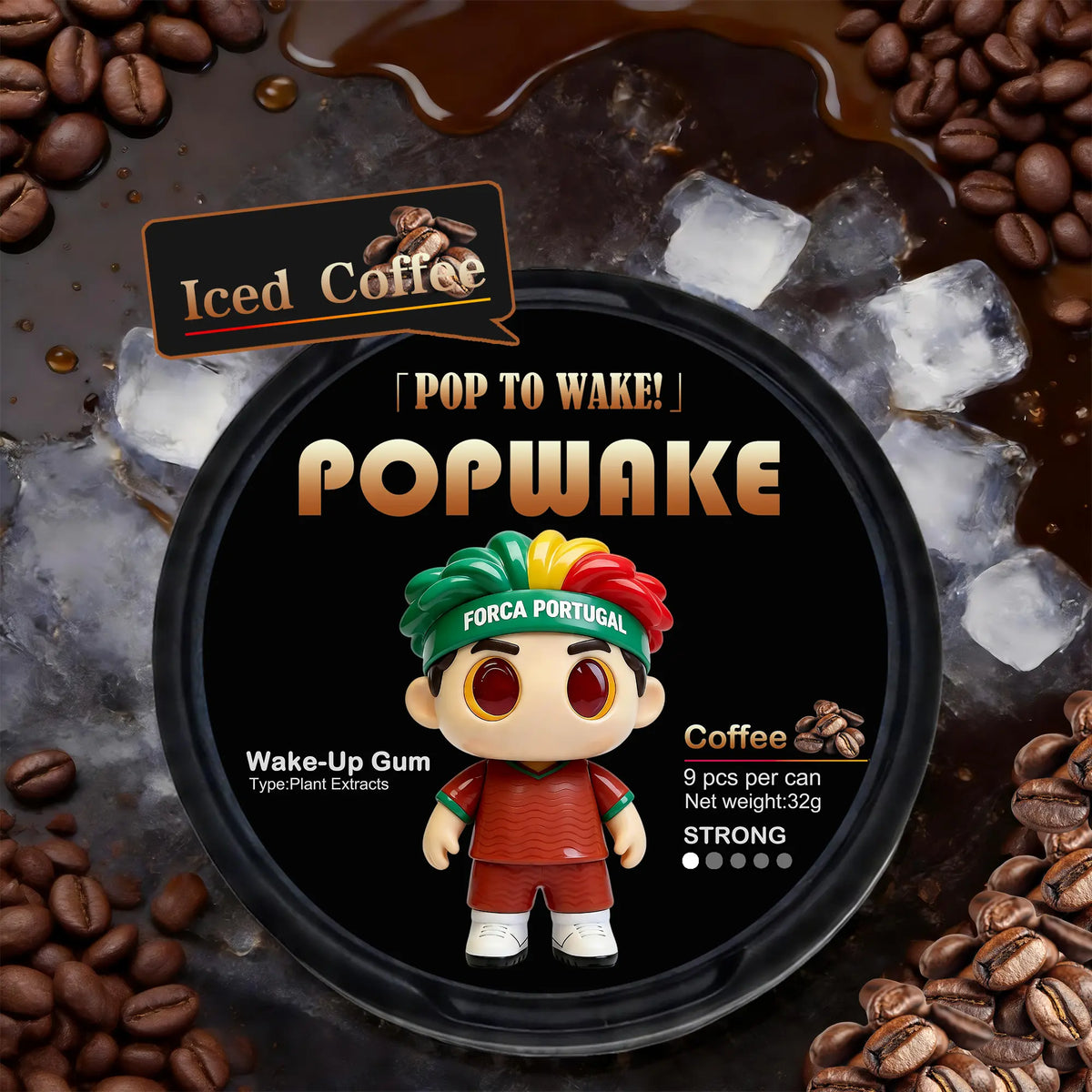 POPWAKE Energy Gum | with It, You'Ll Ditch Energy Drinks & Coffee | 6-Second Kick | 4-Hour Zone | Energy Drink Alternative | Ice-Cold & Chews 30 Min