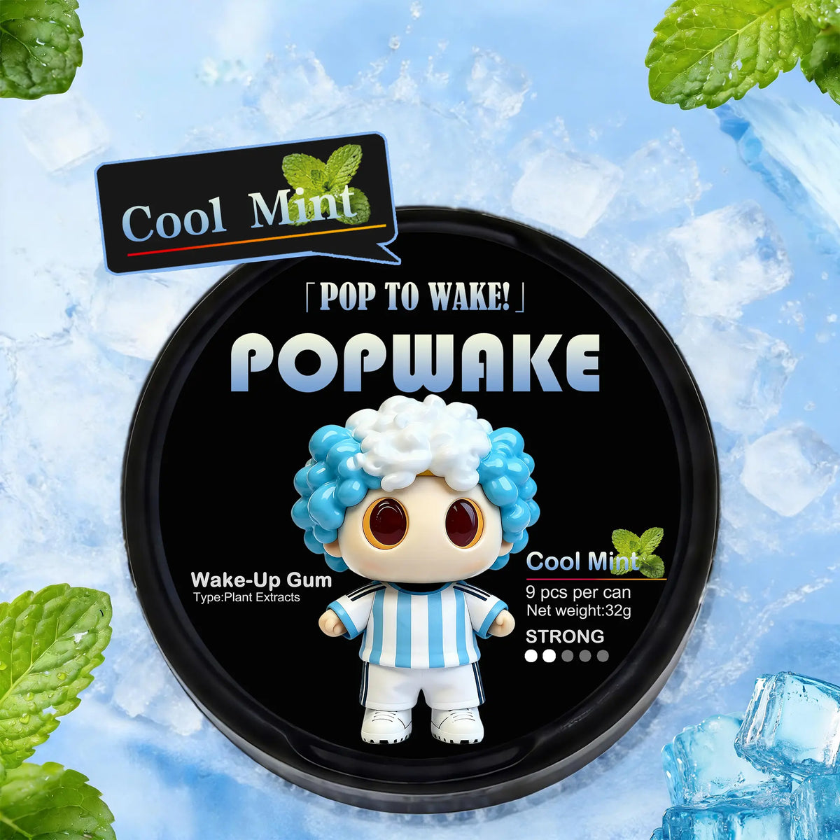 POPWAKE Energy Gum | with It, You'Ll Ditch Energy Drinks & Coffee | 6-Second Kick | 4-Hour Zone | Energy Drink Alternative | Ice-Cold & Chews 30 Min